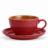 Burgundy Ceramic Cappuccino Cup & Saucer – 250 ML