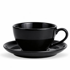 Black Ceramic Cappuccino Cup & Saucer – 250 ML