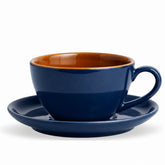 Midnight Blue Ceramic Cappuccino Cup & Saucer – 250 ML