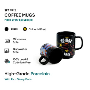 Ceramic Mug Set of 2 | Cringe Cat & Baddies Coffee Cups 300ml