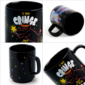 Ceramic Mug Set of 2 | Cringe Cat & Baddies Coffee Cups 300ml