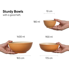 Ceramic Modern Dinner Set – 21 Pcs | Klay Collection | Stoneware | Matte Finish