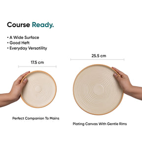 Ceramic Modern Dinner Set, 21 Pcs, Klay White | Porcelain | Matte Finish | Japandi Dinner Set