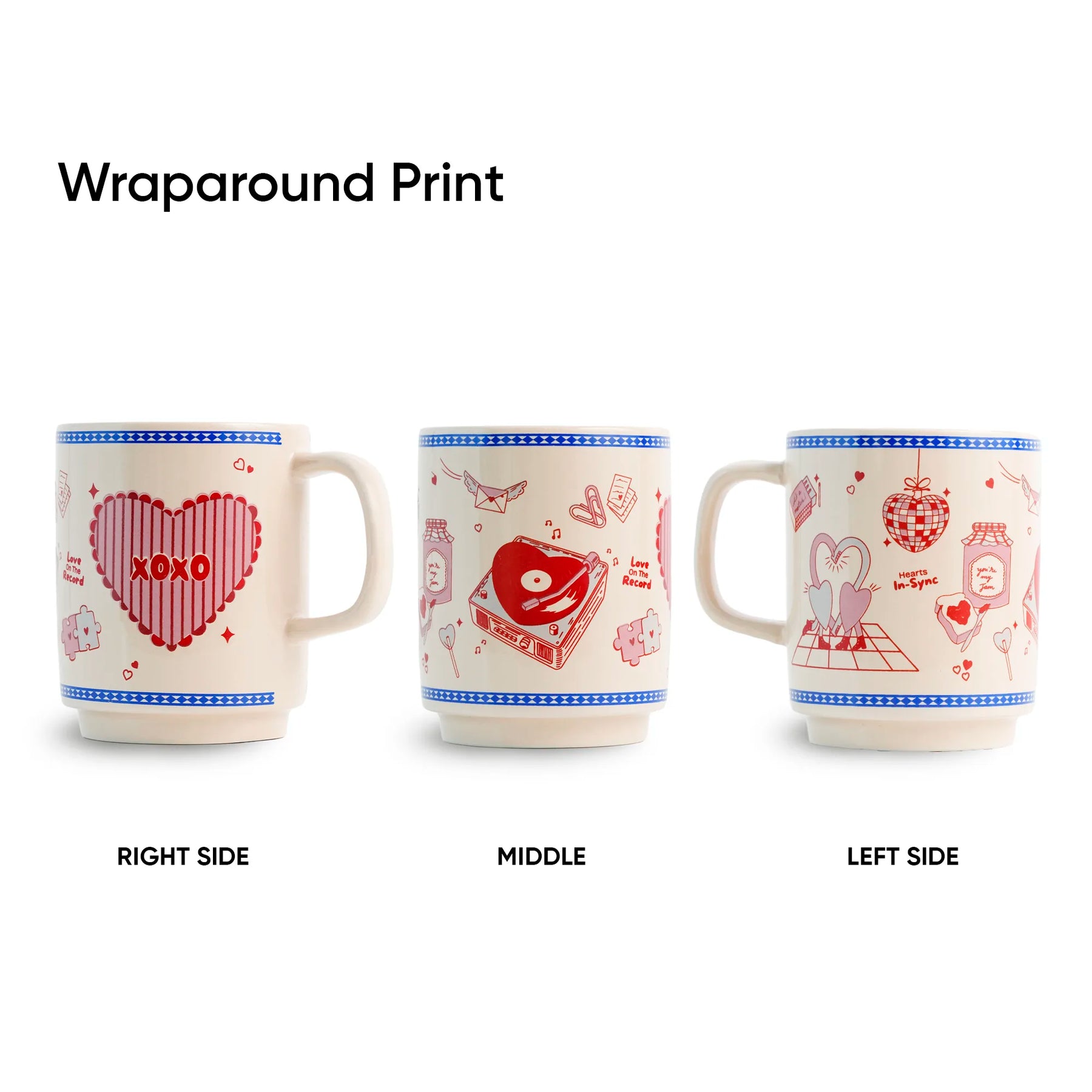 Premium Coffee Mug Set of 2 | XOXO Love Mugs | 370ml | Glossy Finish | Rise Collection