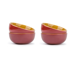 Ceramic Snack Bowl Set | 330ml | Set of 4 | Glossy Finish | Premium Stoneware