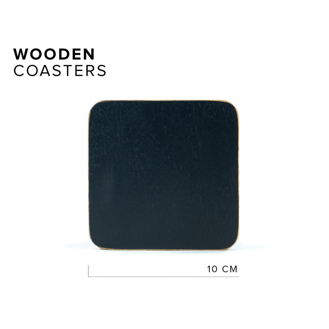 Handmade Wooden Coasters – Set of 6 | Multicolour