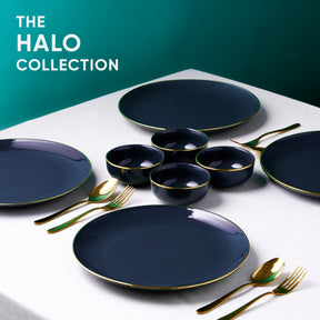 Ceramic Dinner Set | Halo Collection | 12 Pieces | Navy