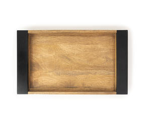 Large Wooden Serving Tray | Natural Wood Tray for Elegant Serving