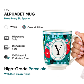 Y Ceramic Coffee Mug – 300 ML | Alphabet Collection