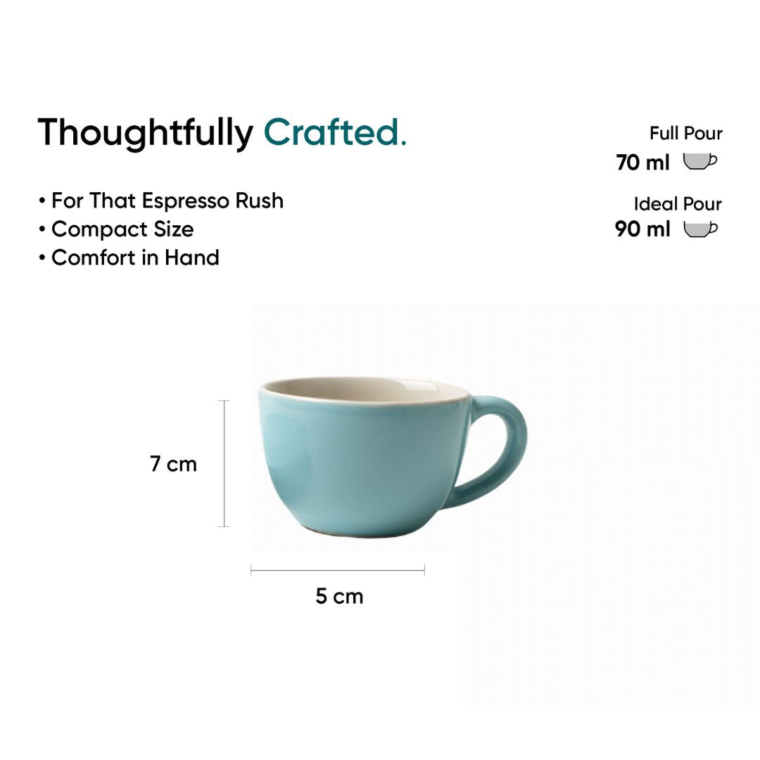 Ceramic Espresso Cup  Saucer Set | Set of 2 | 100ml