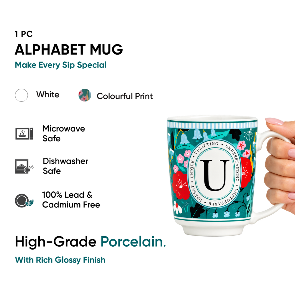 U Ceramic Coffee Mug – 300 ML | Alphabet Collection