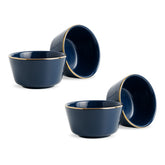 Navy Blue Gold Ceramic Nut Bowls – Set of 4 | Gold Rim