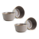 Grey Gold Ceramic Nut Bowls – Set of 4 | Gold Rim