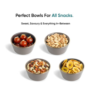 Grey Gold Ceramic Nut Bowls – Set of 4 | Gold Rim