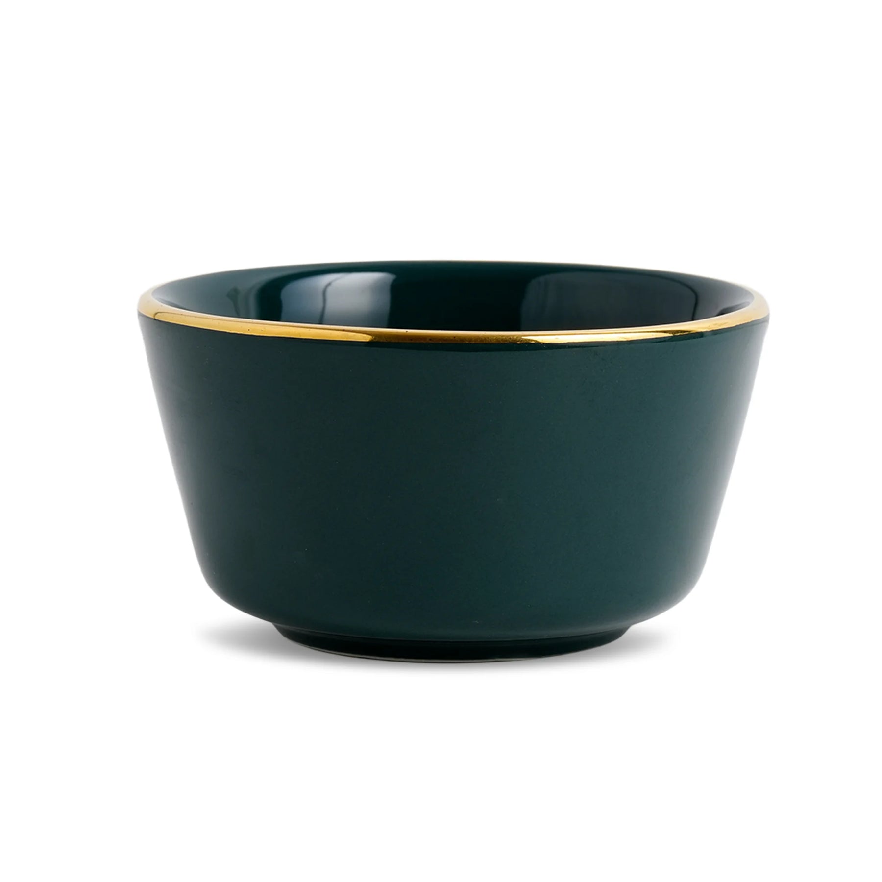 Teal Gold Ceramic Nut Bowls – Set of 4 | Gold Rim