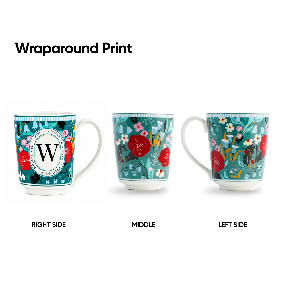 W Ceramic Coffee Mug – 300 ML | Alphabet Collection