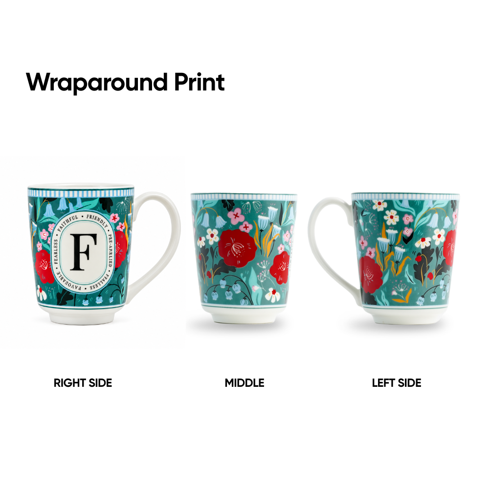 F Ceramic Coffee Mug – 300 ML | Alphabet Collection
