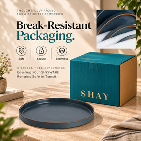 Ceramic Dinner Plates Set, 6 Pieces | Japandi Series