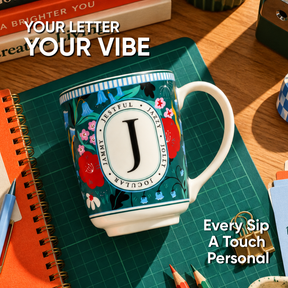 J Ceramic Coffee Mug – 300 ML | Alphabet Collection