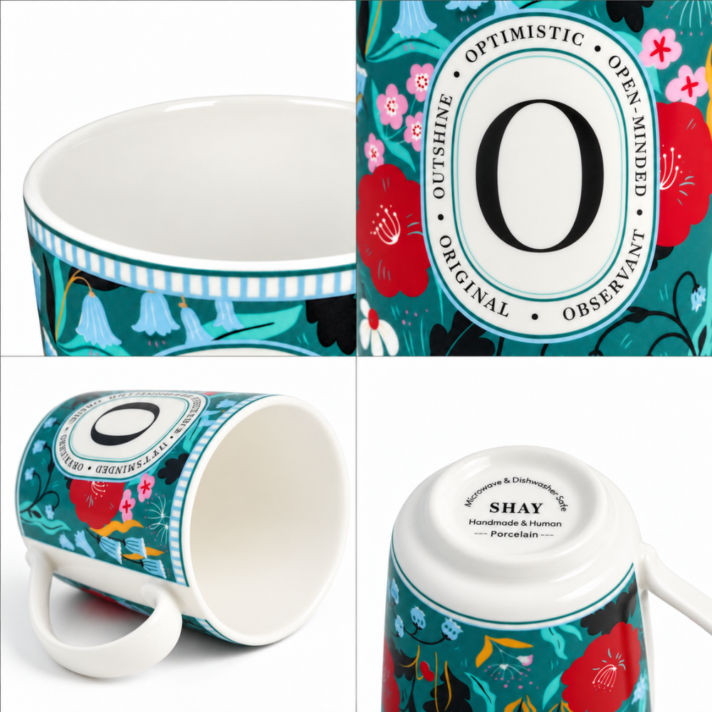 O Ceramic Coffee Mug – 300 ML | Alphabet Collection