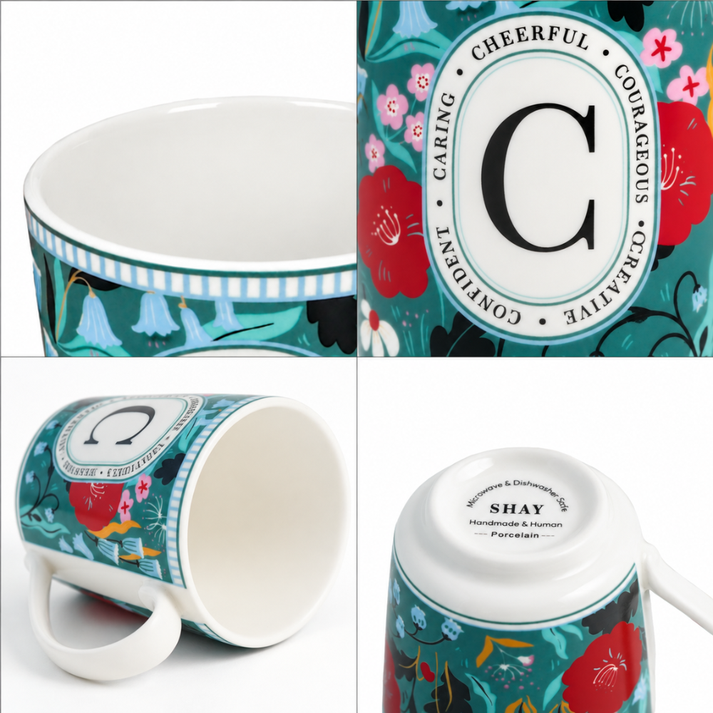 C Ceramic Coffee Mug | 300 ML | Alphabet Collection
