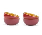 Ceramic Snack Bowl Set | 330ml | Set of 4 | Glossy Finish | Burgundy Midnight Collection