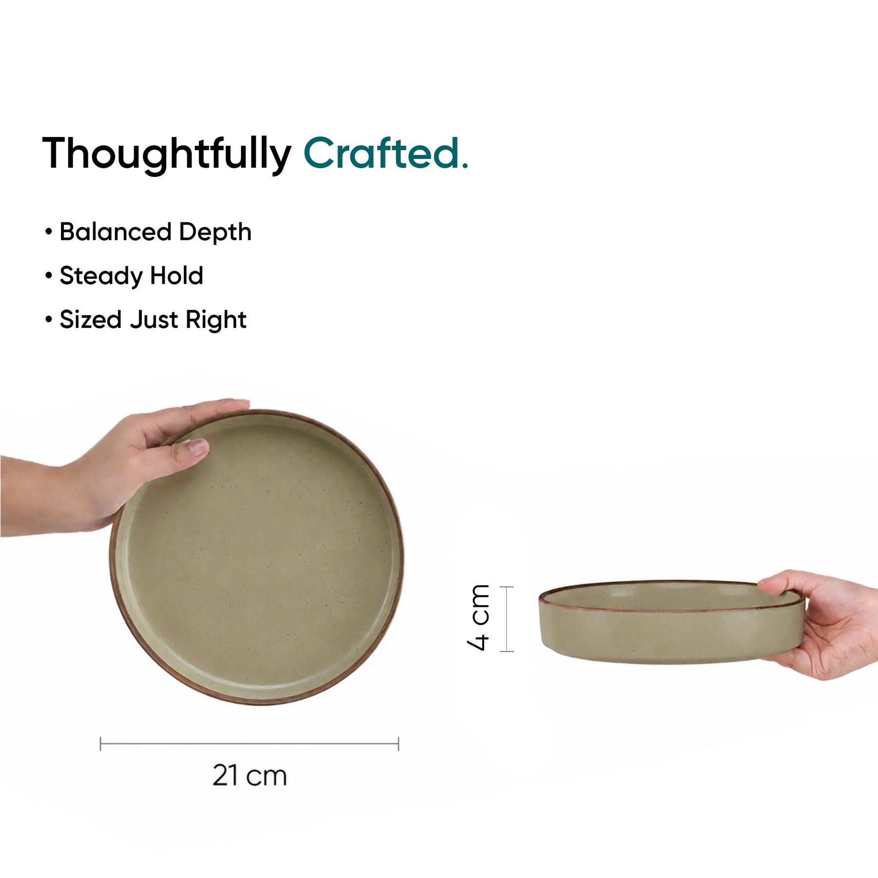 Ceramic Pasta Bowl | Japandi Collection | Set of 2 | Stackable | Olive