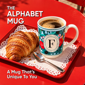 F Ceramic Coffee Mug – 300 ML | Alphabet Collection