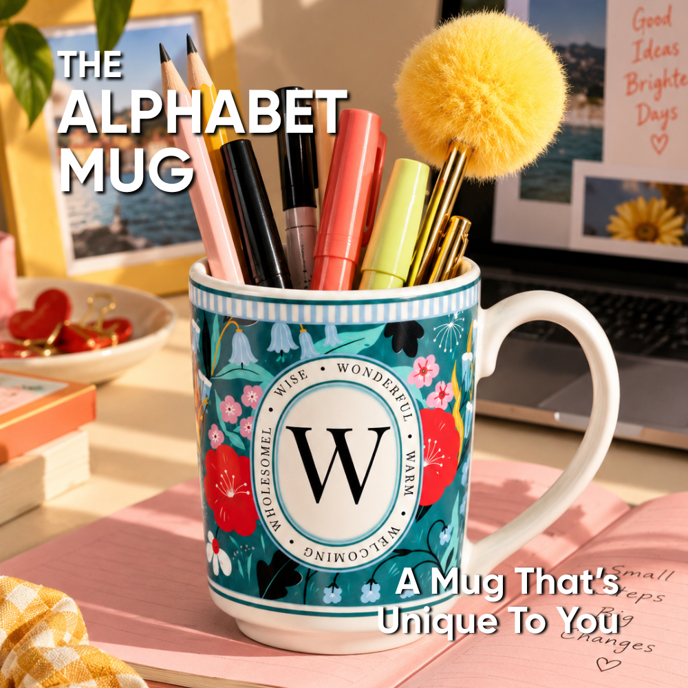 W Ceramic Coffee Mug – 300 ML | Alphabet Collection