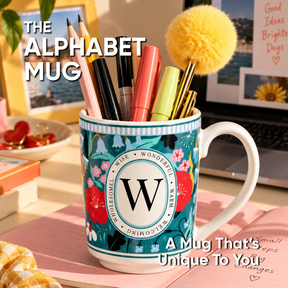 W Ceramic Coffee Mug – 300 ML | Alphabet Collection