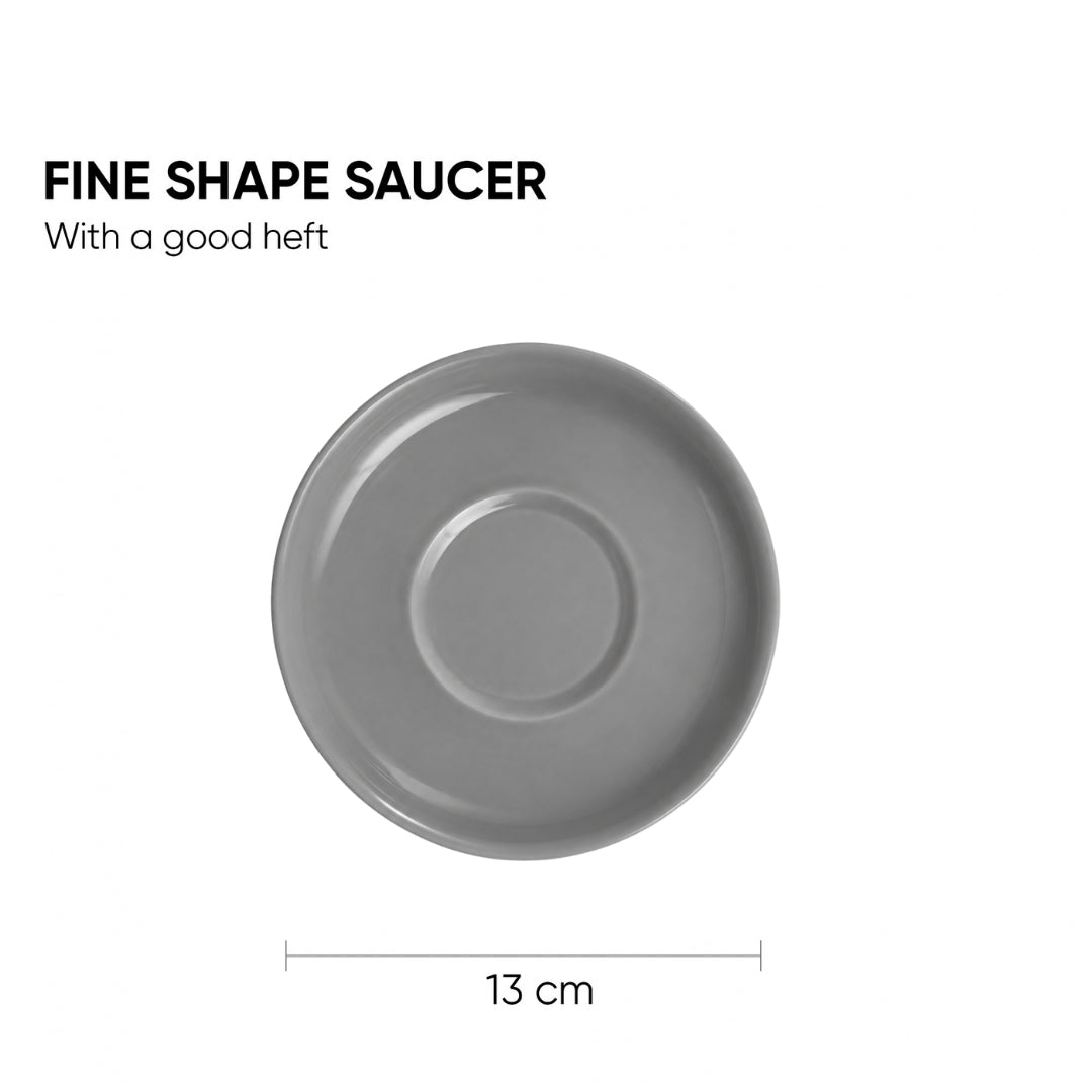 Ceramic Grey Cappuccino Cup & Saucer – 250 ML