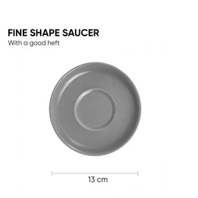 Ceramic Grey Cappuccino Cup & Saucer – 250 ML