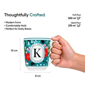 K Ceramic Coffee Mug – 300 ML | Alphabet Collection