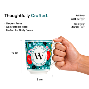 W Ceramic Coffee Mug – 300 ML | Alphabet Collection