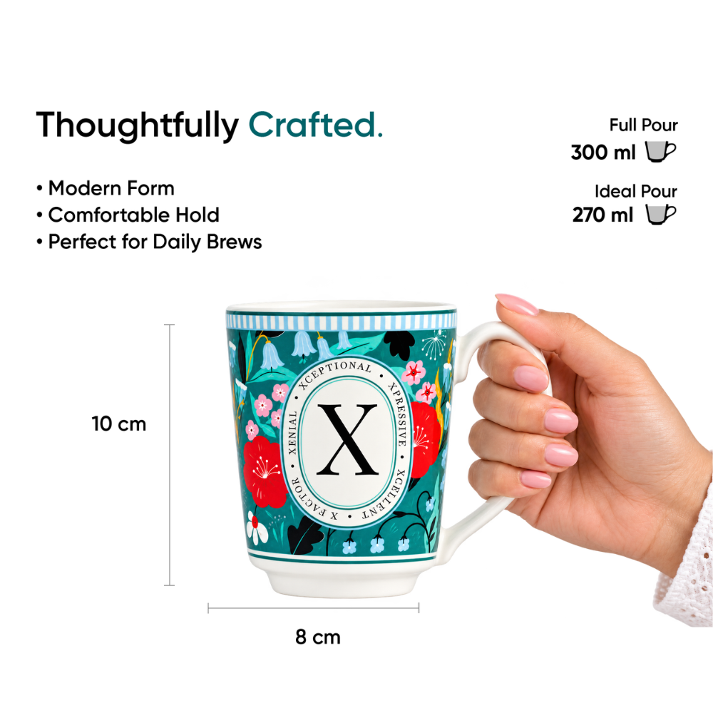 X Ceramic Coffee Mug – 300 ML | Alphabet Collection