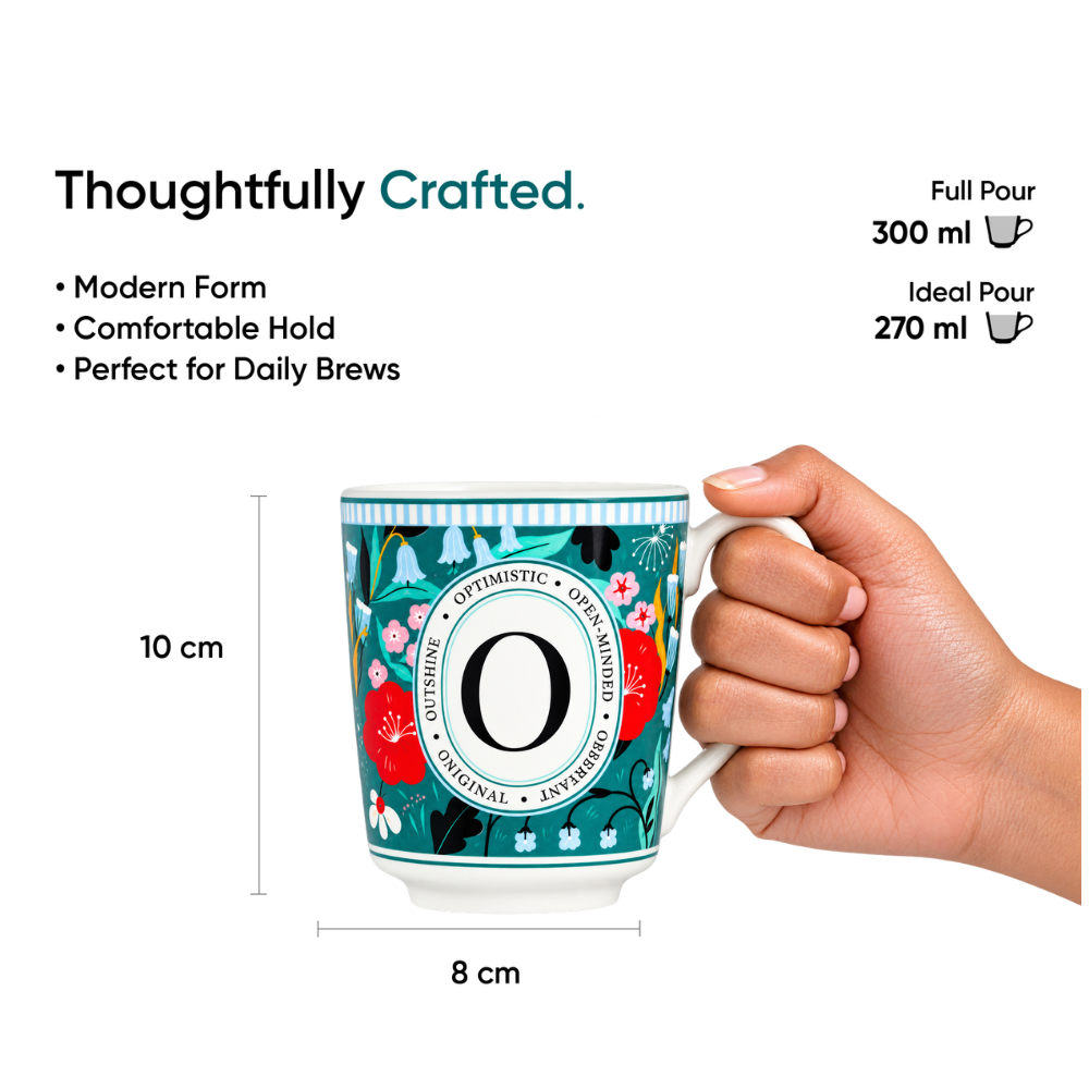 O Ceramic Coffee Mug – 300 ML | Alphabet Collection