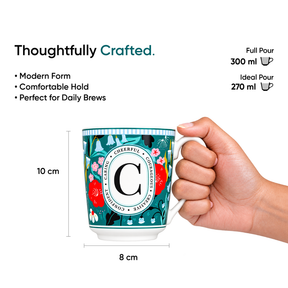 C Ceramic Coffee Mug | 300 ML | Alphabet Collection