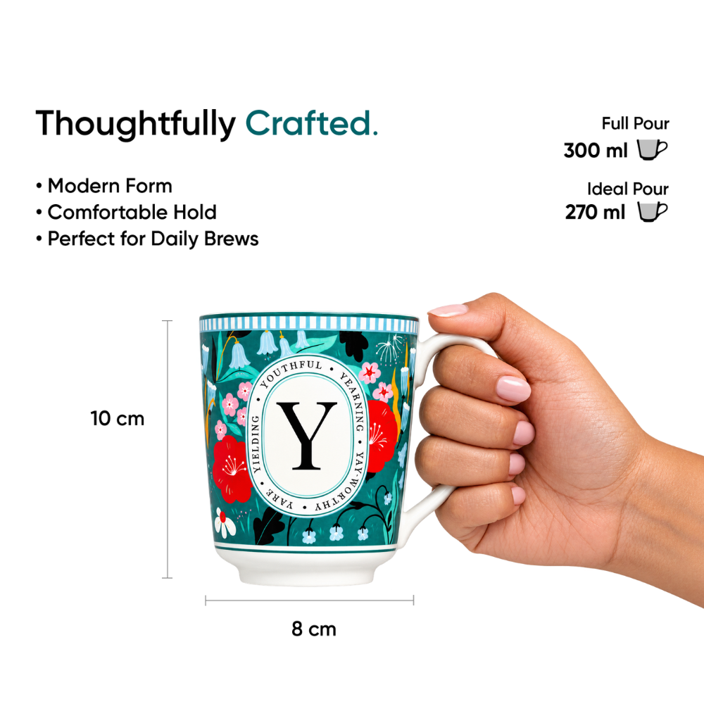 Y Ceramic Coffee Mug – 300 ML | Alphabet Collection