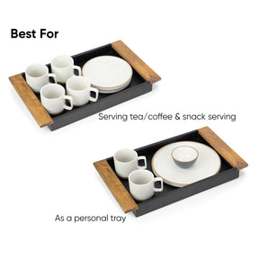 Large Wooden Serving Tray | Natural Wood Tray for Elegant Serving