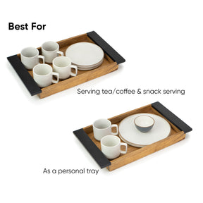 Large Wooden Serving Tray | Natural Wood Tray for Elegant Serving