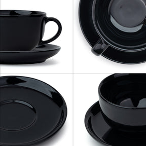 Black Ceramic Cappuccino Cup & Saucer – 250 ML