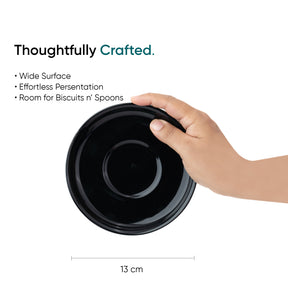 Black Ceramic Cappuccino Cup & Saucer – 250 ML