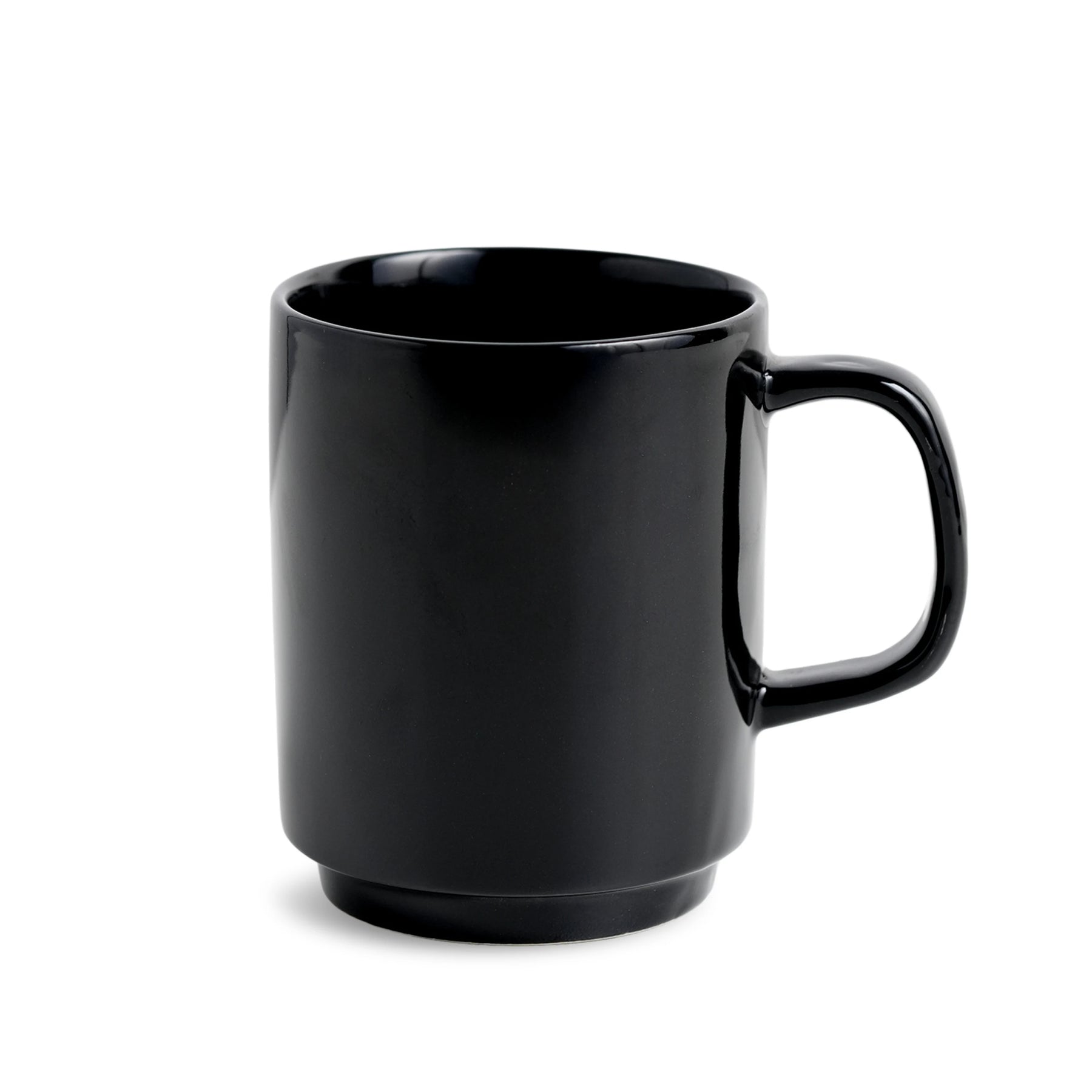 Black mug on a white background