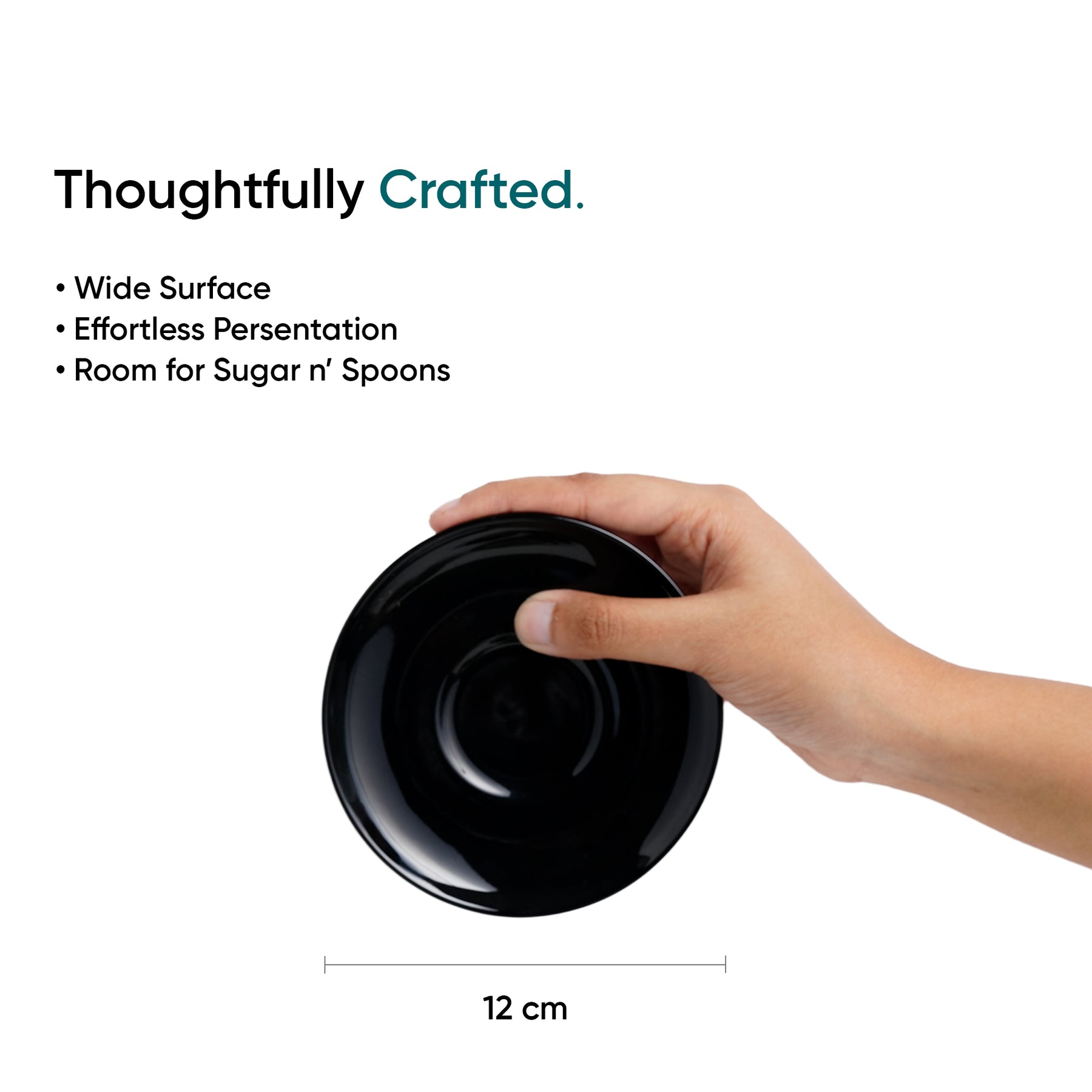 Ceramic Espresso Cup & Saucer Set (Set of 2, 100 ml) – Black