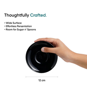 Ceramic Espresso Cup & Saucer Set (Set of 2, 100 ml) – Black