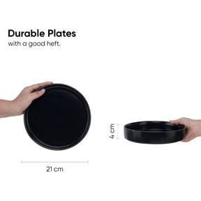 Ceramic Breakfast Set | Japandi Collection | 6 Pieces | Black