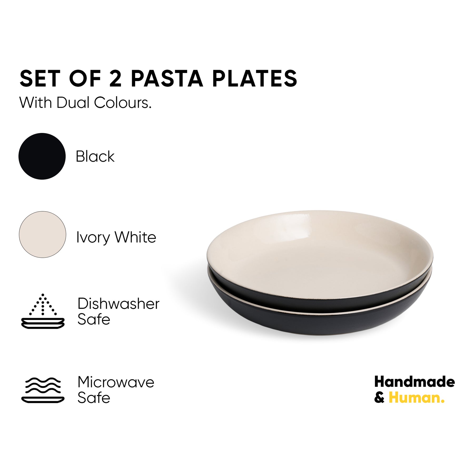 Ceramic Salad Plate | Slow Collection | Set of 2 Black