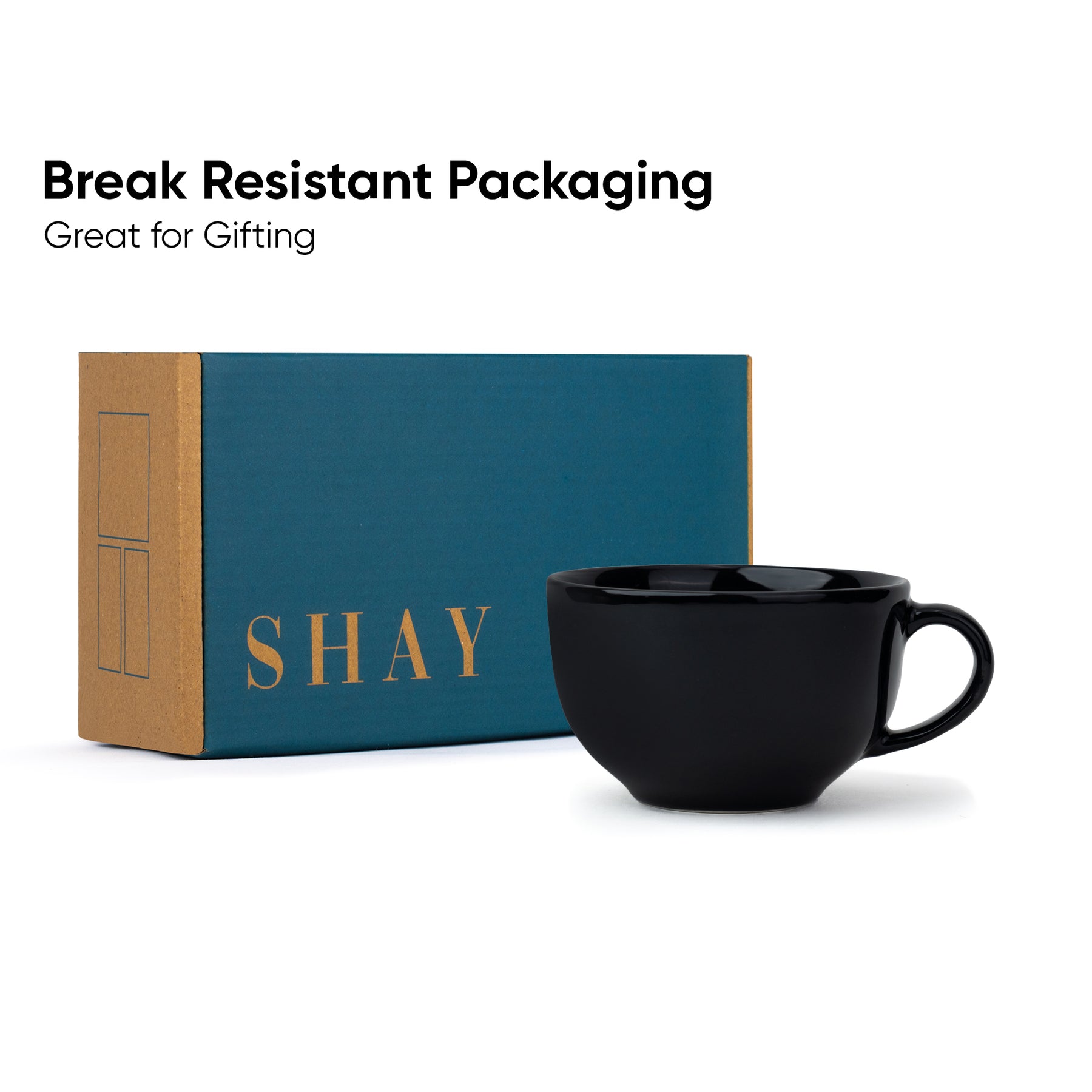 Large Ceramic Coffee Cup 320ml – Black | XL Cuppa