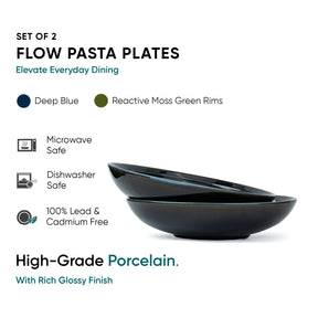 Ceramic Pasta Bowl Set of 2 – Self Reactive Collection Navy