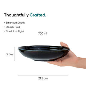 Ceramic Pasta Bowl Set of 2 – Self Reactive Collection Navy